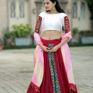 Premium Designer Embroidered Viscose Crochet Lehenga Choli with Dupatta Set